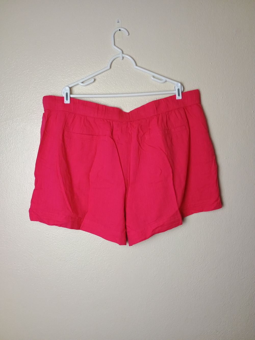 TS Linen Short Plus Size 2X(20W-22W) Drawstring - Raspberry Stone - Picture 4 of 7